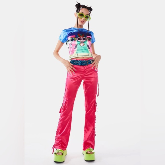 DOLLS KILL X THE POWERPUFF GIRLS REST AND RELAX CROP TOP 🩵🩷💚 - Picture 3 of 4